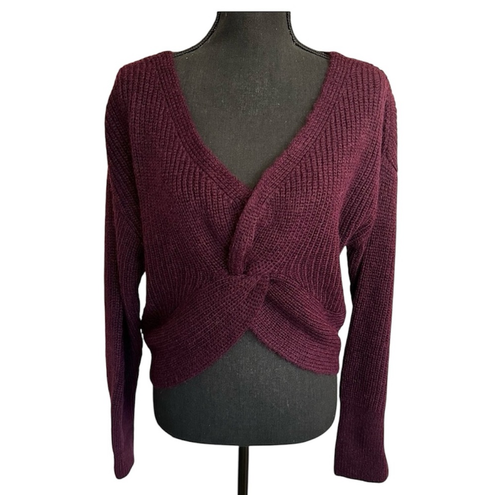 Express Small knit sweater reversible, purple (plum)